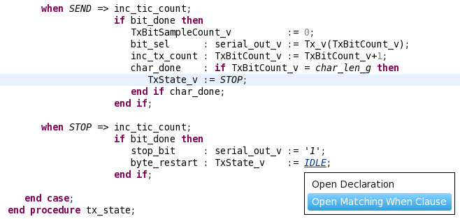 Open Matching When Clause (Ctrl+click)