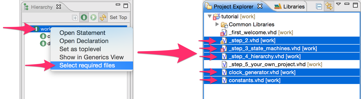 Select all files in selected hierarchy in the Project Explorer