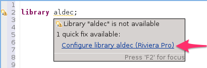 Quick Aldec library
