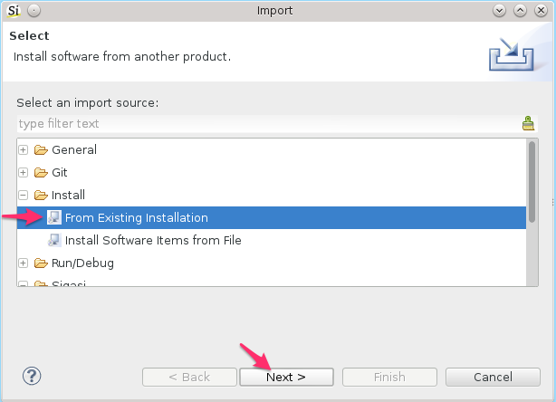 Install from Existing Installation