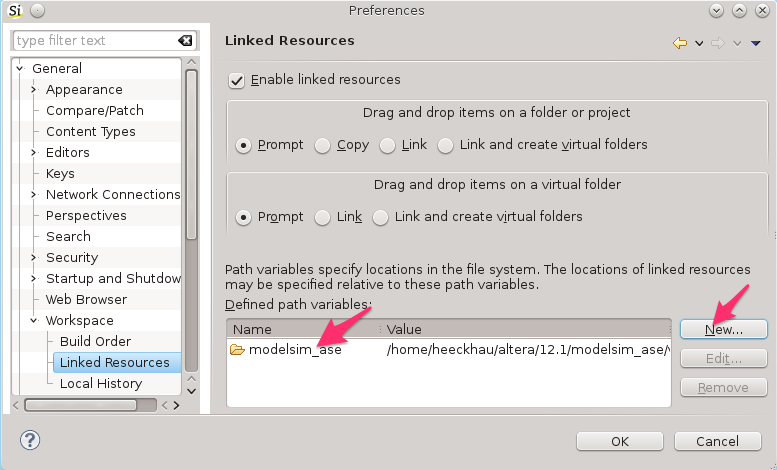 Add Path Variable to your Workspace settings
