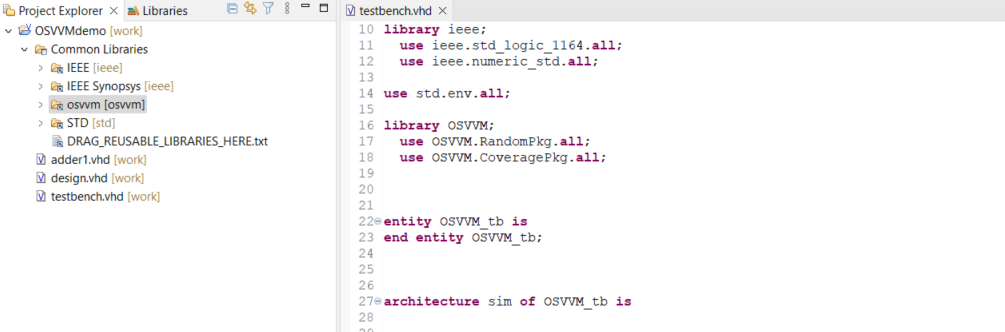 OSVVM is configured correctly
