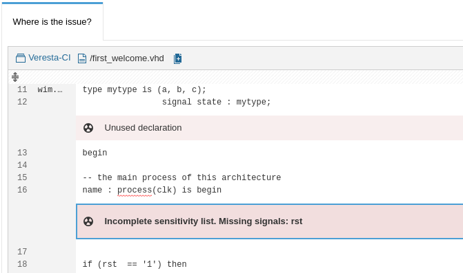 Sigasi CLI result in SonarQube: issue in file