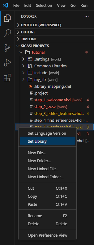 VS Code: Set Library
